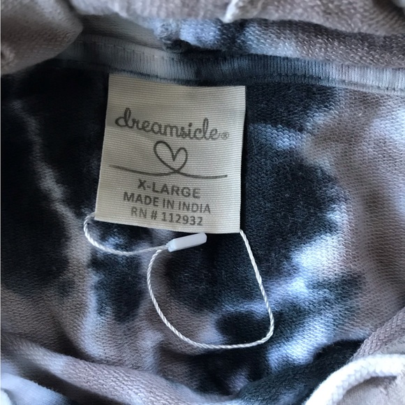 Ocean city dreamcicle hoodie shirt, X-Large, tie die, beige and charcoal grey F - Picture 2 of 3